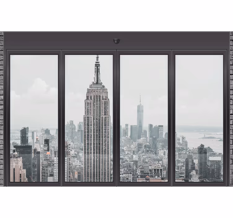 ニューヨークの壁画エンパイアステート都市の skyline - TENSTICKERS