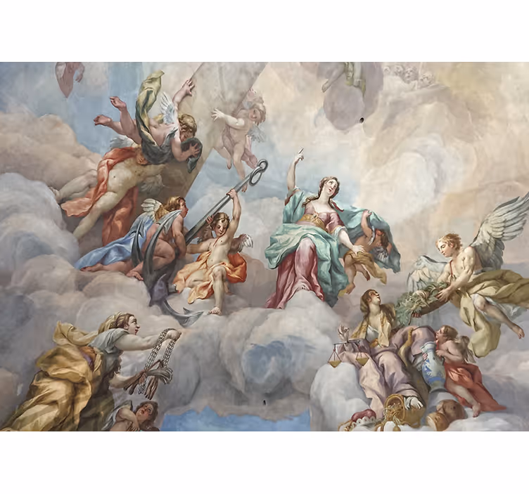 空の天使クラシックアート壁画 - TENSTICKERS