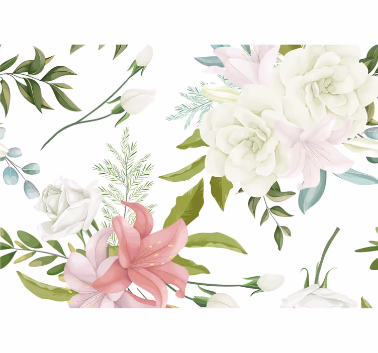花 柄 壁画 優雅な花の構成 - TENSTICKERS