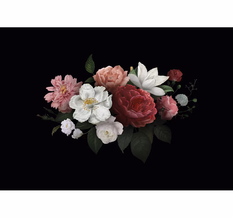 花 柄 壁画 鮮やかな花のアレンジメント - TENSTICKERS