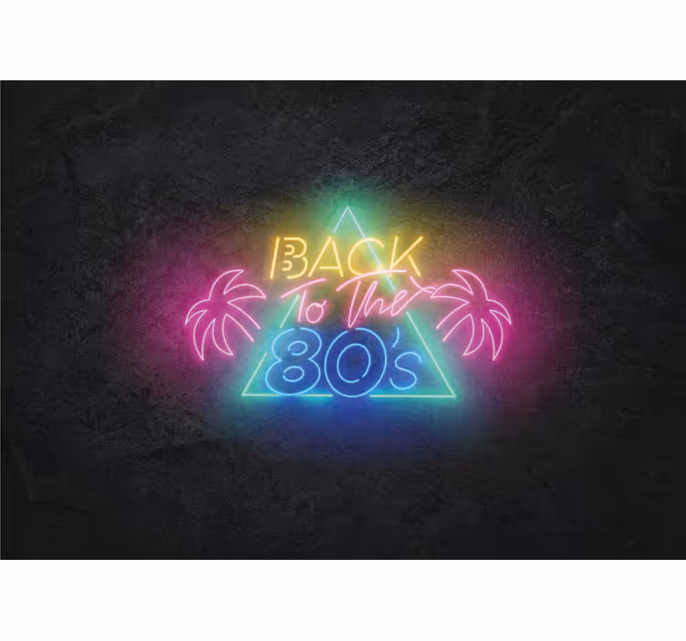 80年代のロゴフレーズの壁画に戻る - TENSTICKERS