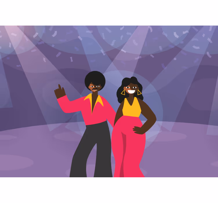 ダンス80年代ディスコマンヴィンテージ壁画 - TENSTICKERS
