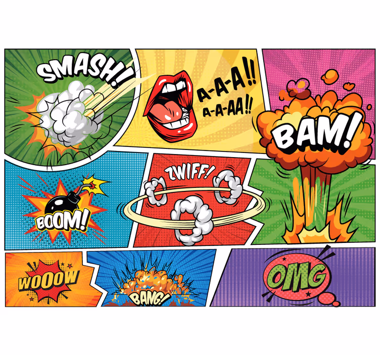 涂鸦 壁画 コミックブックアクション - TENSTICKERS
