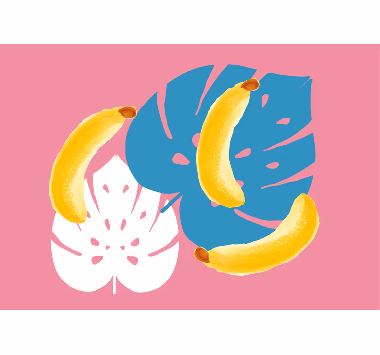 他の花壁の壁画バナナと葉 - TENSTICKERS