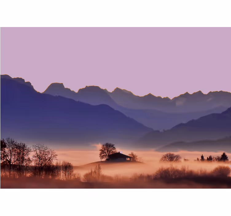 風景壁壁画穏やかな山の風景 - TENSTICKERS