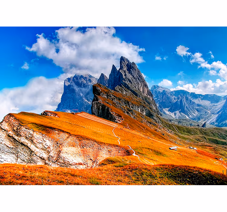 風景壁壁画山の峰のパノラマ - TENSTICKERS