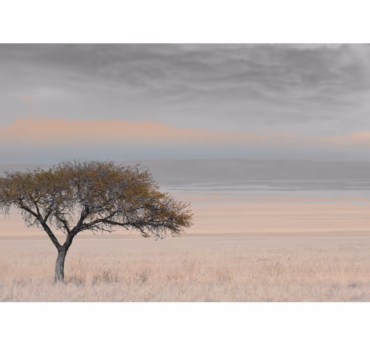 自然 壁画 孤立した木の風景 - TENSTICKERS