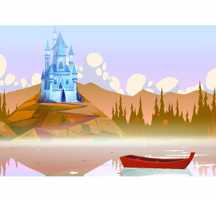 ファンタジー壁画城の反射シーン - TENSTICKERS