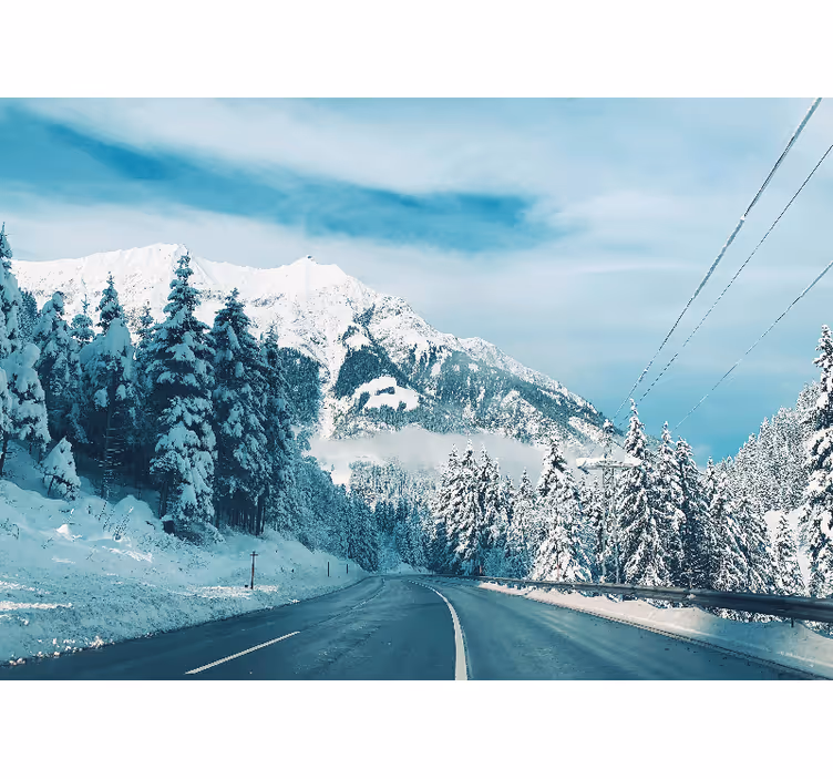 山 壁画 雪山の道 - TENSTICKERS