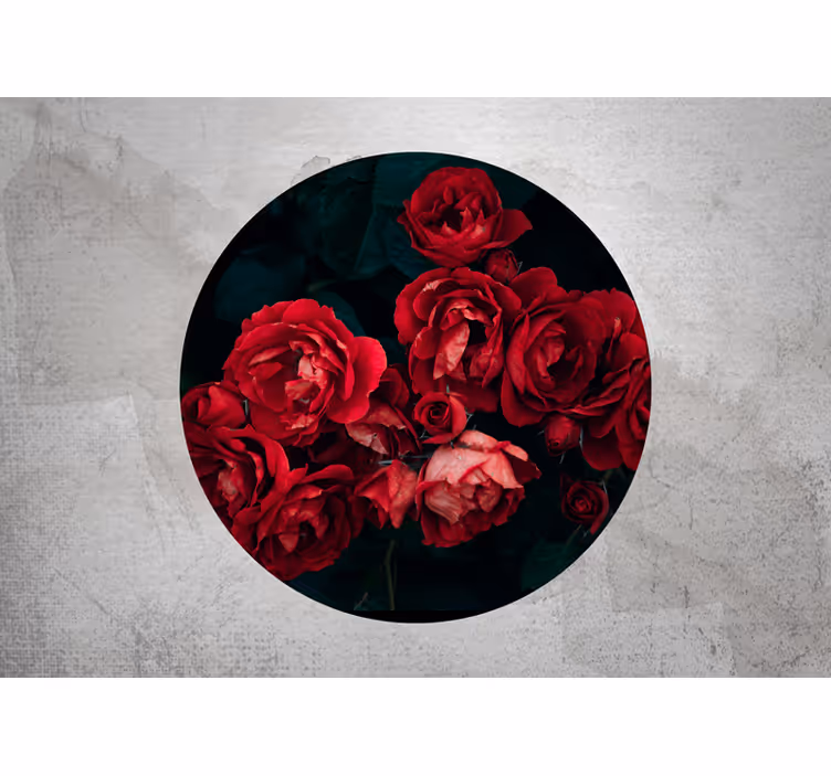 バラ 壁画 赤いバラの花々 - TENSTICKERS