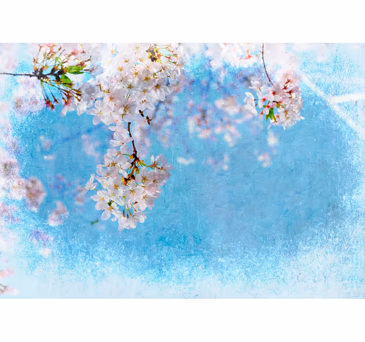 花 柄 壁画 桜の静けさ - TENSTICKERS