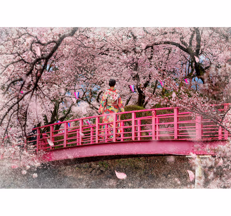 花 柄 壁画 桜の風景 - TENSTICKERS