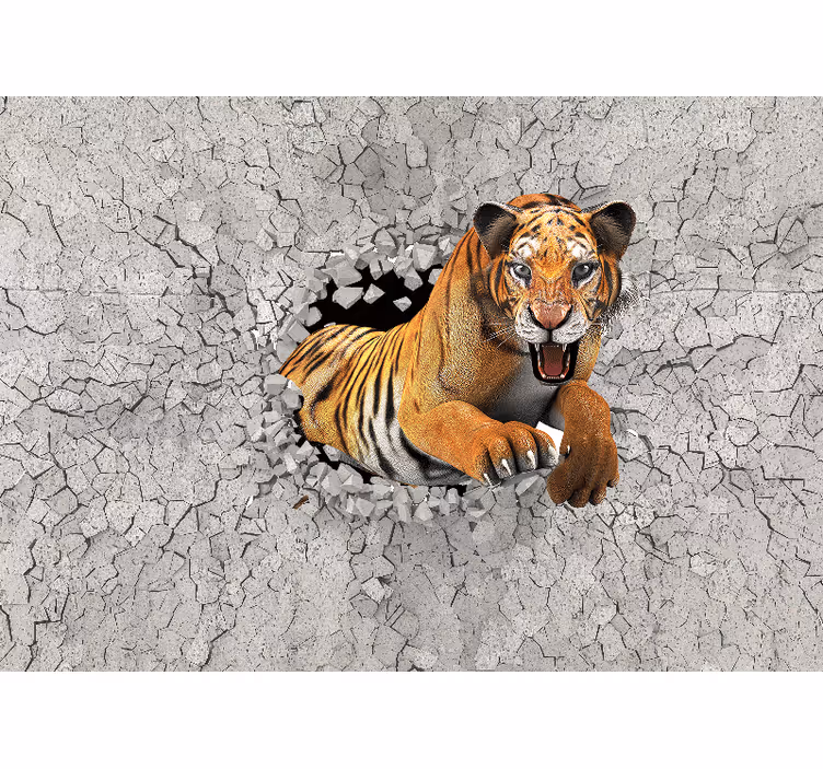 固体3d虎絵画壁画 - TENSTICKERS