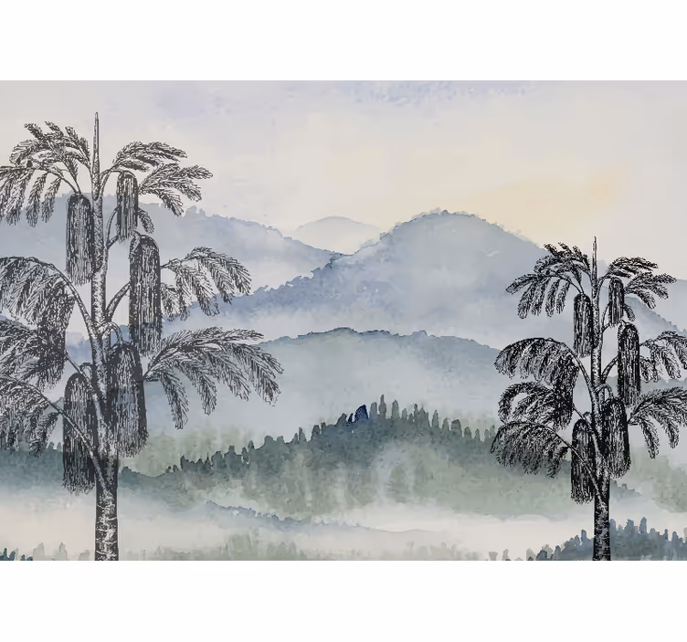 自然 壁画 山の風景 - TENSTICKERS