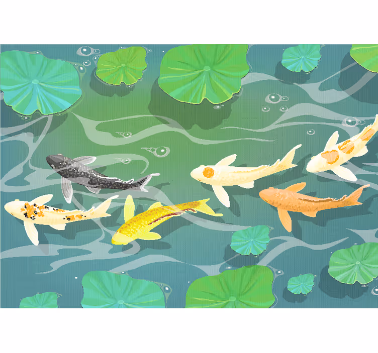 動物 壁画 鯉の池 - TENSTICKERS