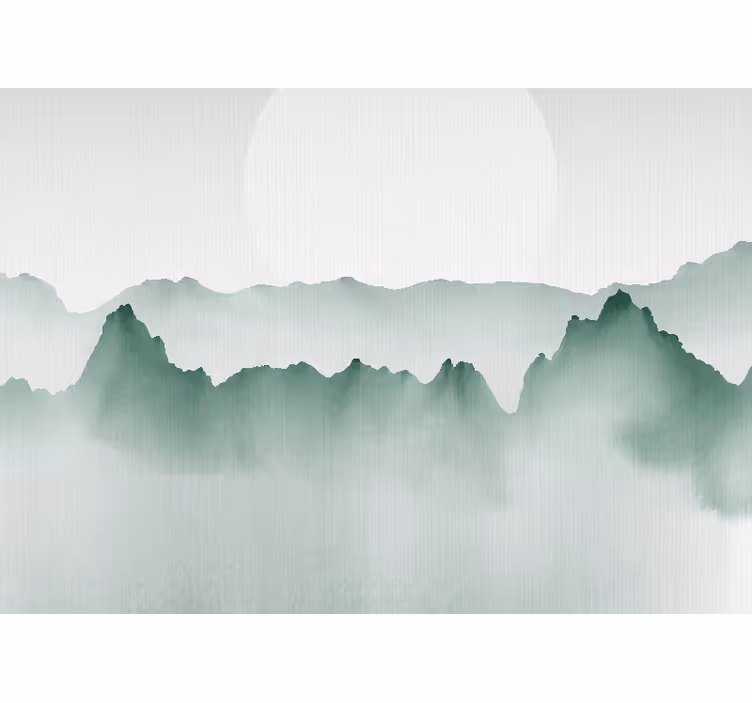 「japandiスタイル」抽象的な風景壁画 - TENSTICKERS