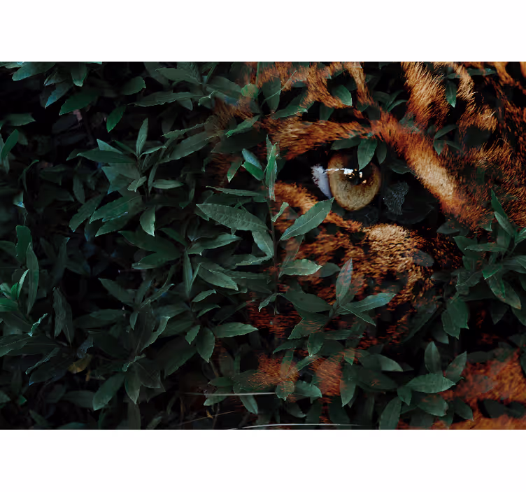 動物 壁画 植物の中のヒョウ - TENSTICKERS