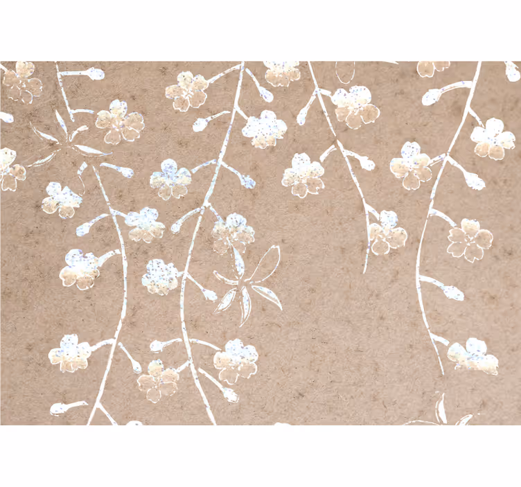 花 柄 壁画 繊細な花の枝 - TENSTICKERS