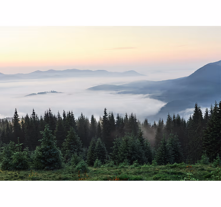 風景壁壁画静かな山の景色 - TENSTICKERS