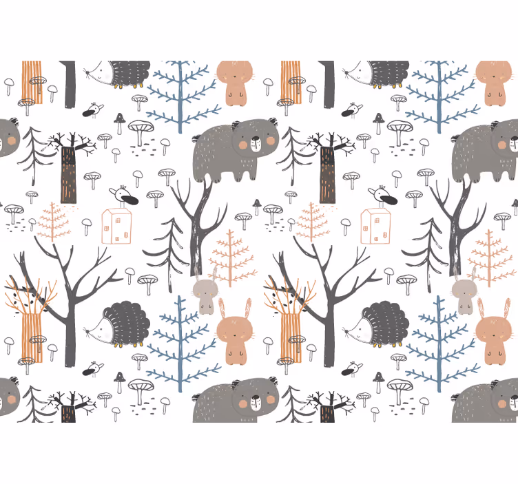 保育園 壁画 森の動物テーマ - TENSTICKERS