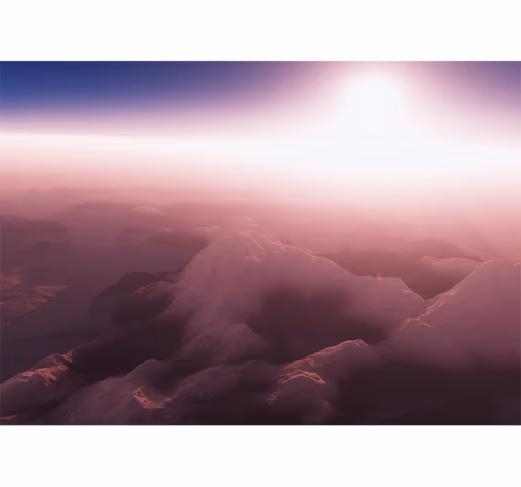 山 壁画 穏やかな山の頂 - TENSTICKERS