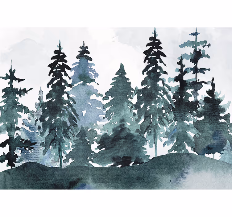 自然 壁画 壮大な松の風景 - TENSTICKERS