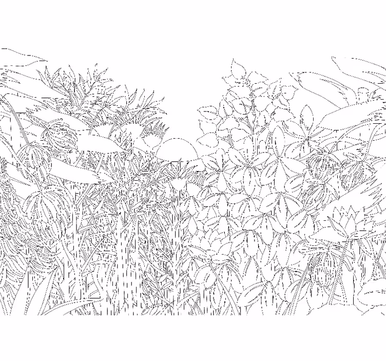 花 柄 壁画 自然の花柄パターン - TENSTICKERS