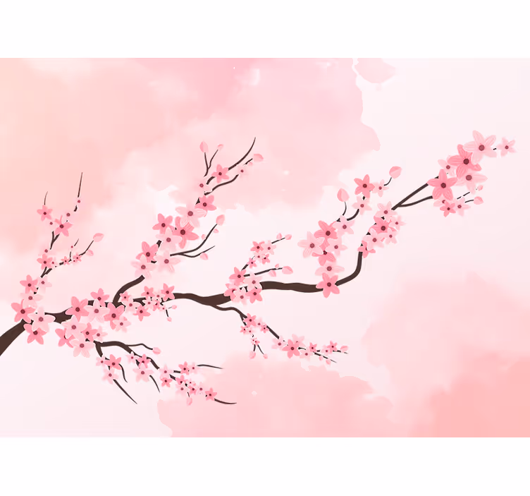 花 柄 壁画 桜の小枝 - TENSTICKERS