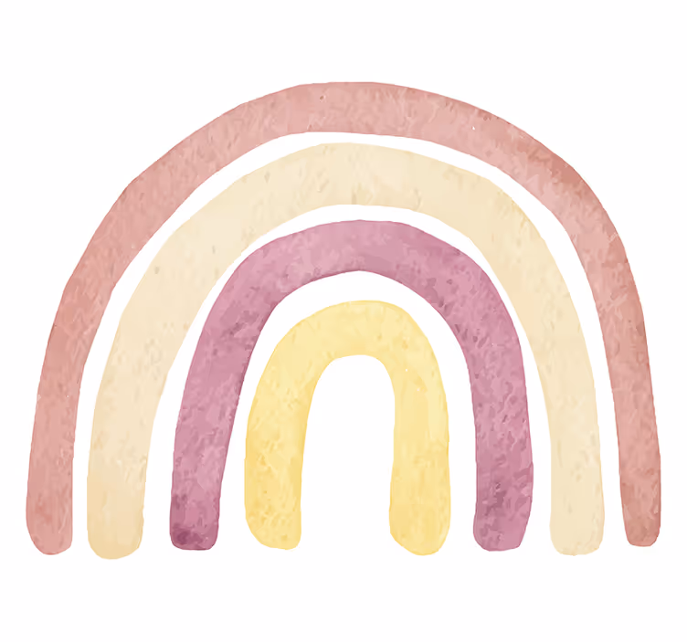 描かれた水彩画の虹の子供たちの壁の壁画 - TENSTICKERS