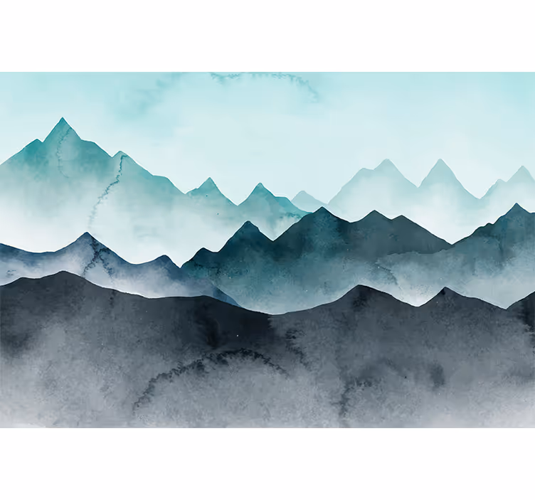 山 壁画 壮大な山の地平線 - TENSTICKERS
