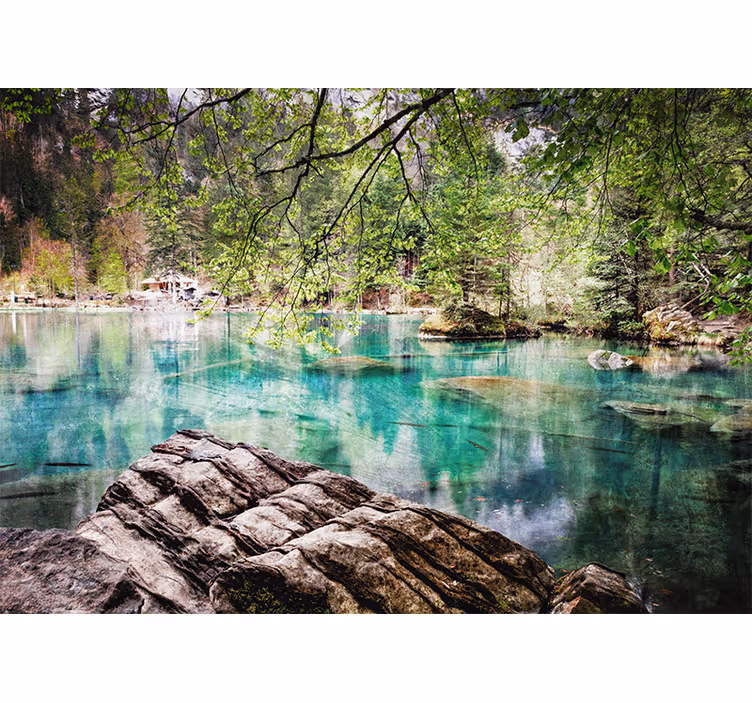 風景壁壁画穏やかな湖の風景 - TENSTICKERS