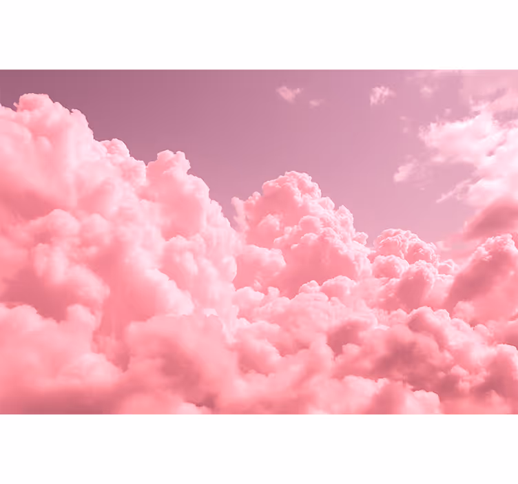 子供の寝室 壁画 ピンクのふわふわの雲 - TENSTICKERS