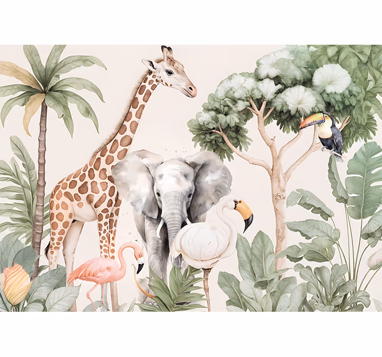 他の動物 壁画 サバンナの風景 - TENSTICKERS