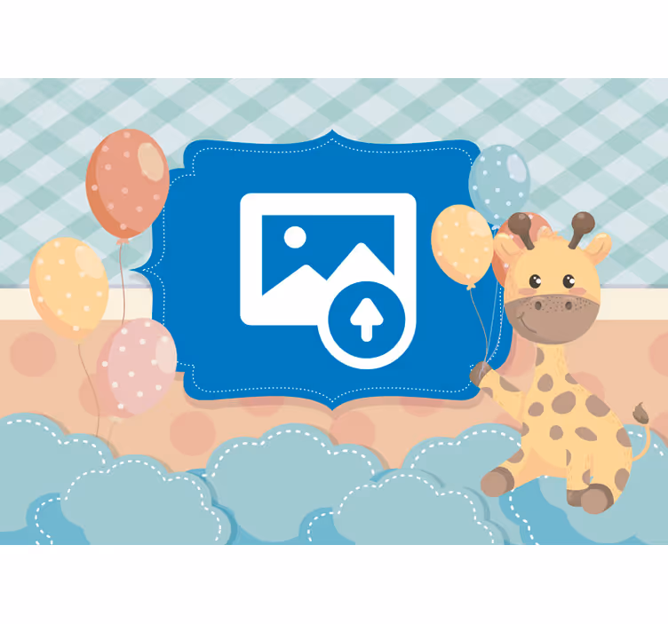 保育園 壁画 パーソナライズされた写真付きのキリン - TENSTICKERS