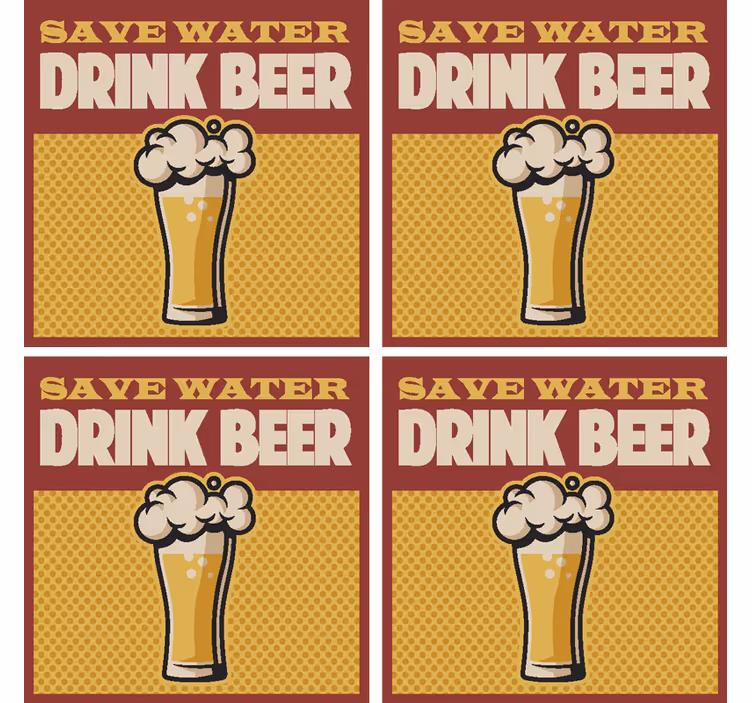 節水ドリンクビールコースタービールマット - TENSTICKERS