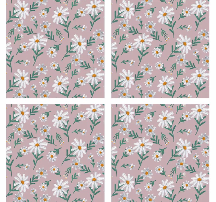 70年代の花のデイジーコースター - TENSTICKERS