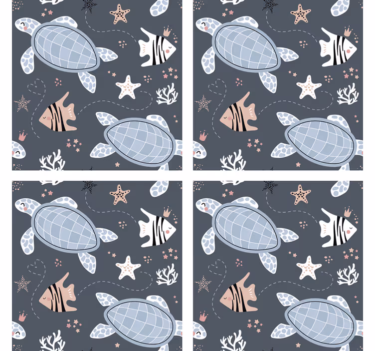 コースター フリーク 海の生き物パターン - TENSTICKERS