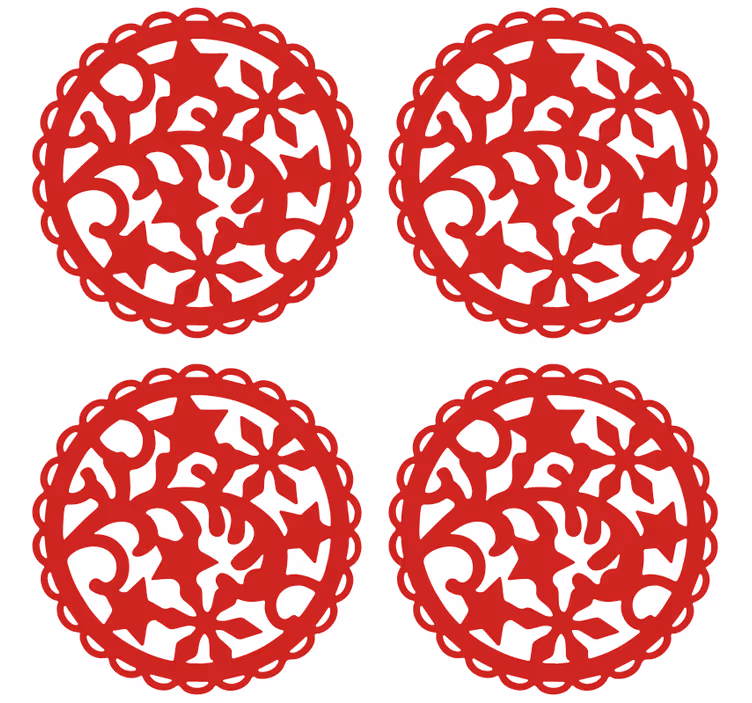 クリスマススノーフレークヴィンテージコースター - TENSTICKERS