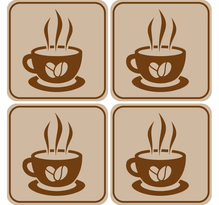現代のコースター コーヒーカップエンブレム - TENSTICKERS