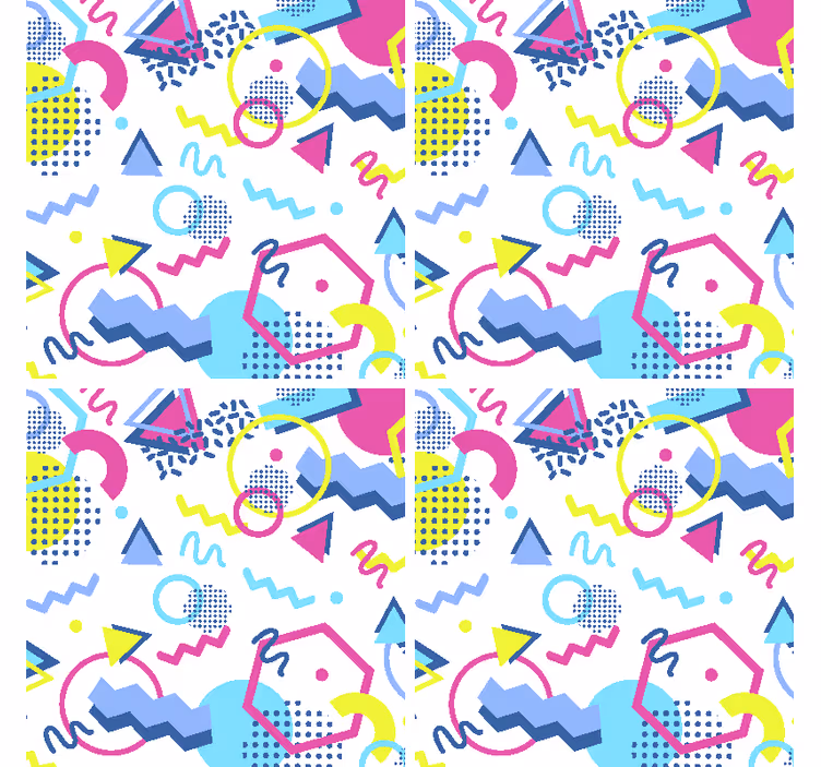 幾何学的なメンフィススタイルのモダンなコースター - TENSTICKERS