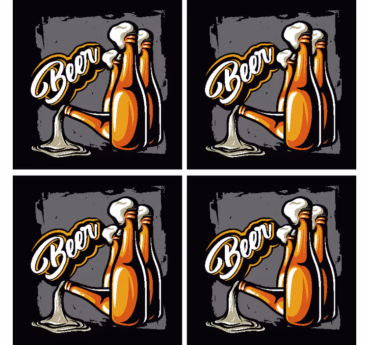 ビール瓶ビールコースターマット - TENSTICKERS