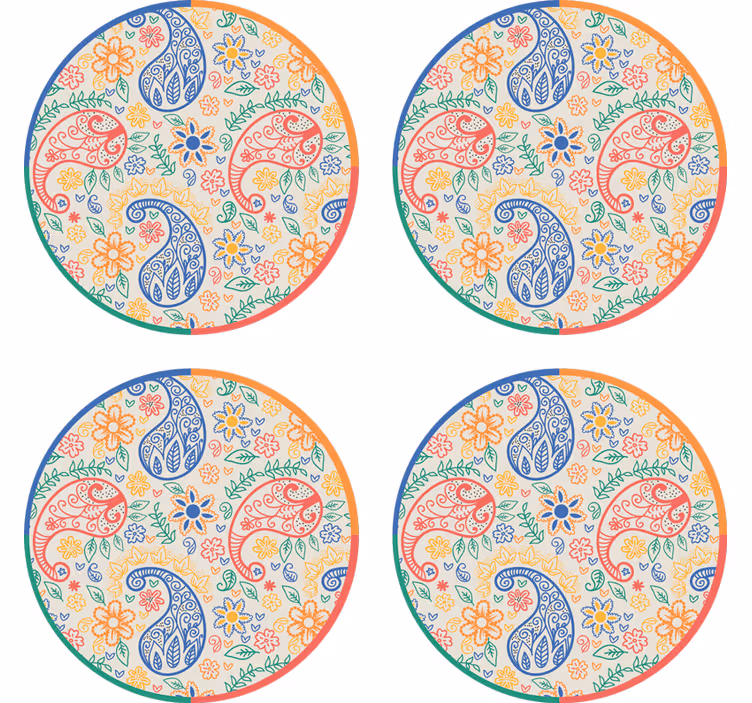 コースター フリーク カラフルな花柄 - TENSTICKERS