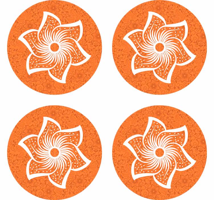 ビールマットスタイリッシュオレンジフローラ - TENSTICKERS