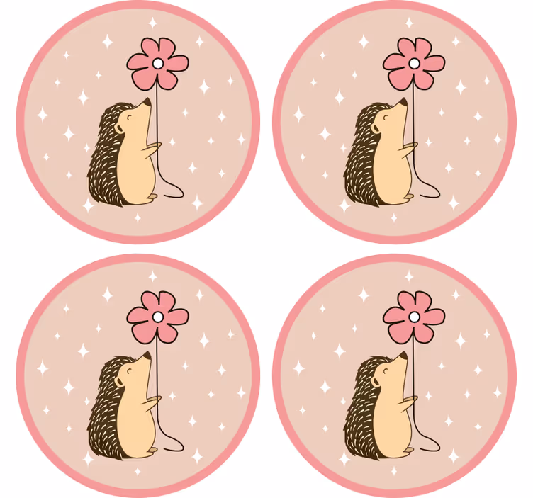 コースター フリーク ハリネズミの花バルーン - TENSTICKERS