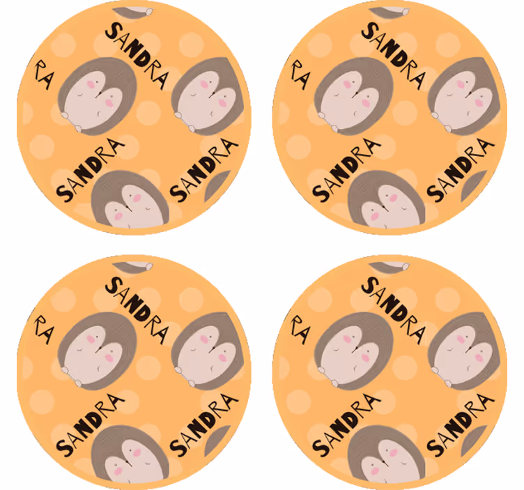 コースターカスタマイズかわいいハリネズミ柄 - TENSTICKERS