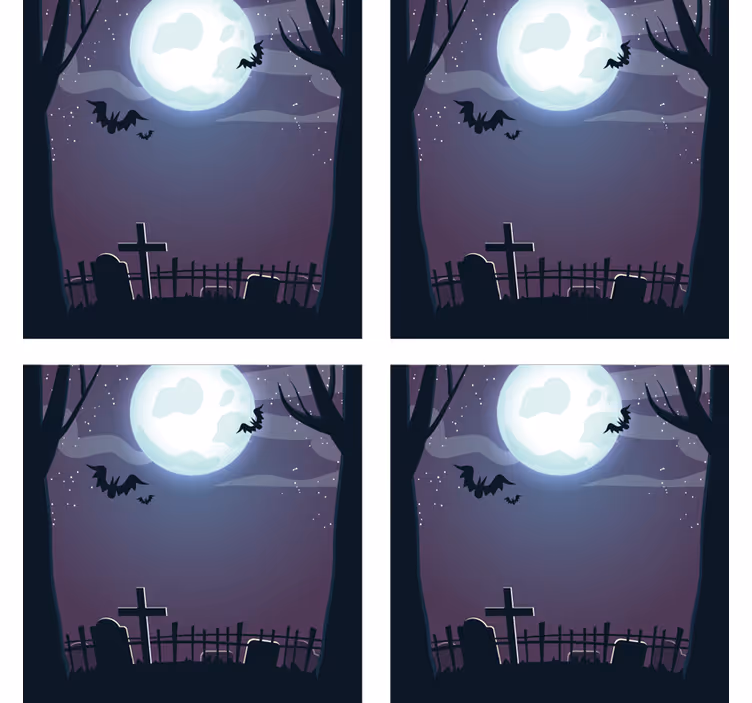 ハロウィンコースター不気味な夜のシーン - TENSTICKERS