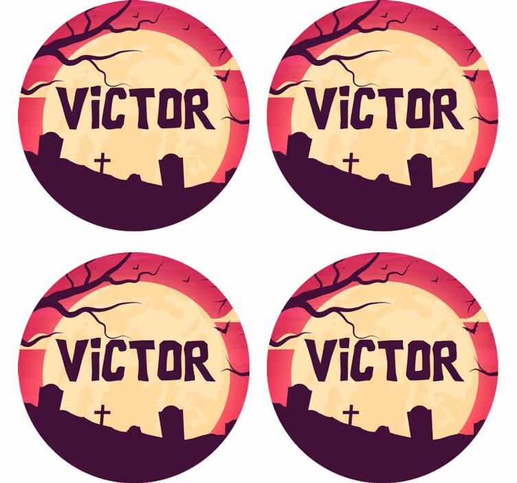 ハロウィンコースター不気味な月明かりのシーン - TENSTICKERS