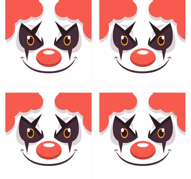 コースター フリーク 遊び心満載のクラウンフェイスデザイン - TENSTICKERS