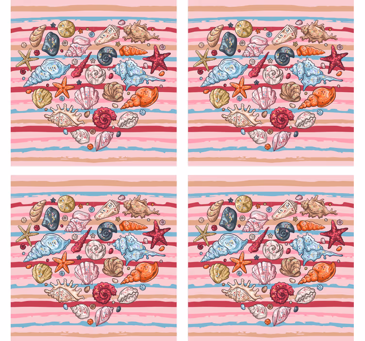 コースター フリーク カラフルシェルモチーフ - TENSTICKERS