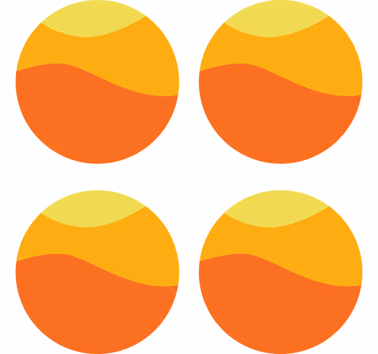 コースターテクスチャ効果波状のカラフルな層 - TENSTICKERS